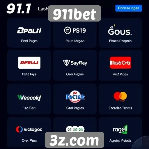 Sistemas de pagamento disponíveis no 911bet